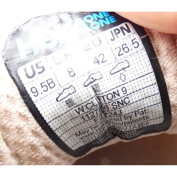 Hoka One One Clifton 9 Womens 9.5B Running Shoes Pink Rose Gold Athletic Sneaker - Picture 9 of 9